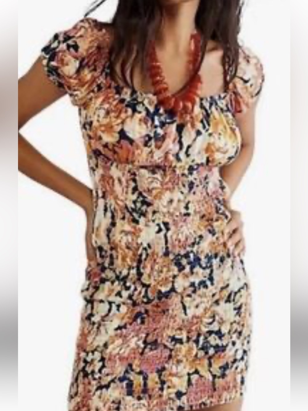 Free People Floral Smocked Wren Mini Dress Size Small